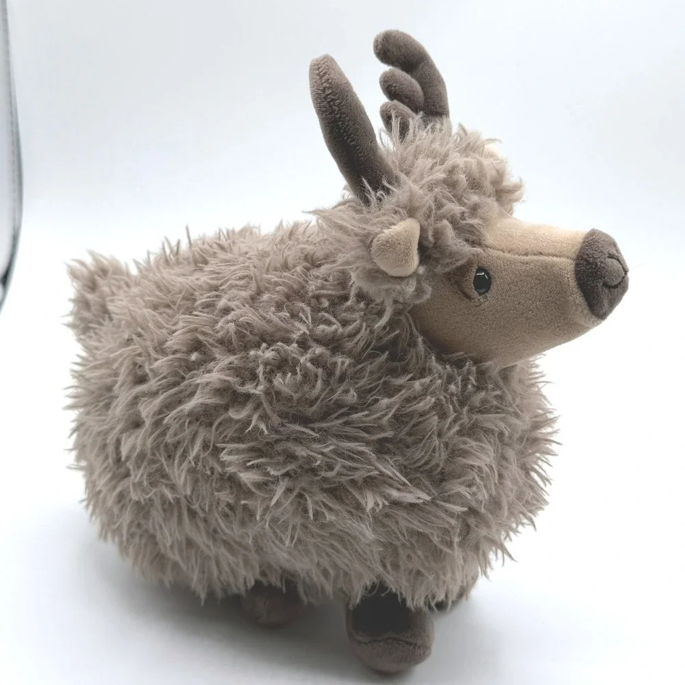 Jellycat Rolbie Reindeer Plush Stuffed Animal Brown Shaggy Holiday Retired SMALL